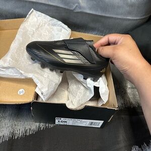 Adidas Black and Gold Athletic Soccer Shoes